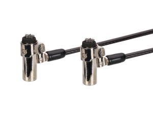 Conceptronic CUSTODIO02BNTM Keyed Dual Head Laptop Lock, Nano Lock Slot, Master Keyed Compatible, 1.8m