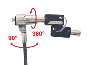 Conceptronic CUSTODIO02BWM Keyed Laptop Lock, Wedge Slot, Master Keyed Compatible, 1.8m