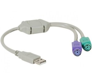 USB to PS2 Keyboard/ Mouse converter, 2 MiniDin 6 plugs