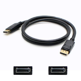 5 pack of Lenovo 0A36537 Compatible 1.82m (6.00ft) DisplayPort Male to Male Black Cable