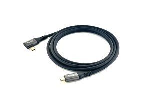 USB 2.0 C to C 90° angled Cable, M/M, 1.0m, 100W with Emark chispet