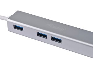 Equip USB-C to 3-port USB 3.0 Hubs with Gigabit adapter