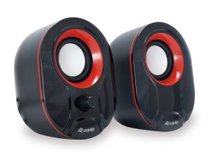 3 W x 2, 80Hz - 20Hz, 80dB, 40HM, USB 2.0, 123 x 91 × 91 mm, Black/Red