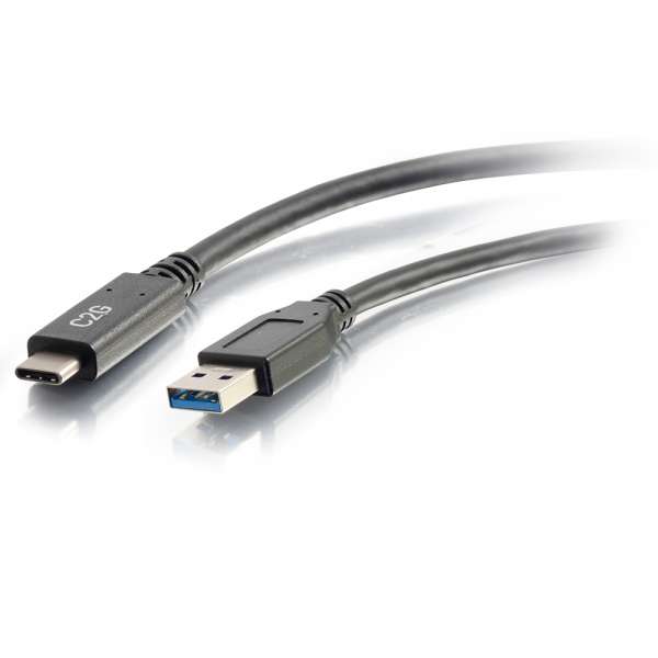 C2G 3ft (0.9m) USB-C® to USB-A 3.2 Gen 1 (5Gbps) Cable M/M - Black