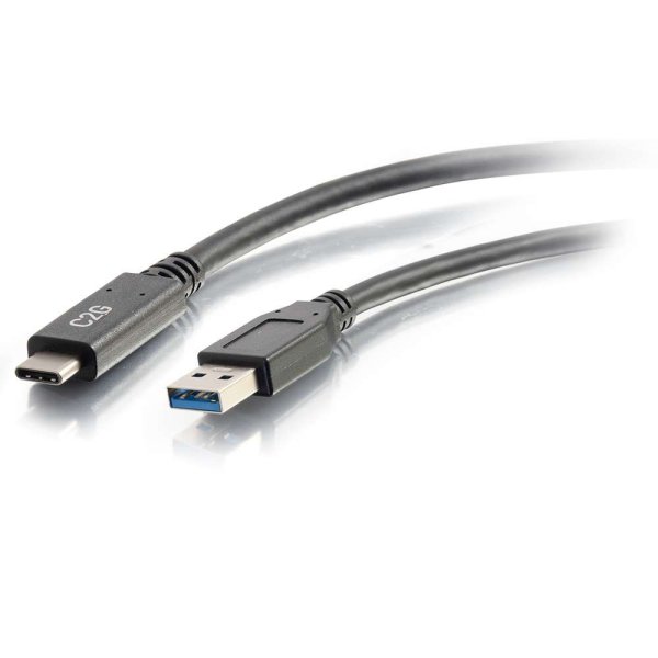 C2G 10ft (3m) USB-C® to USB-A 3.2 Gen 1 (5Gbps) Cable M/M - White