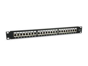 24-Port Cat.6A Shielded Patch Panel, Black