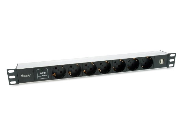 Equip 333315 power distribution unit (PDU) 7 AC outlet(s) 1U Black, Silver