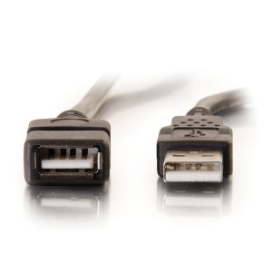 C2G 6.6ft (2m) USB 2.0 A Male to A Female Extension Cable - Black