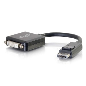 C2G 8in DisplayPortTM Male to Single Link DVI-D Female Adapter Converter - Black