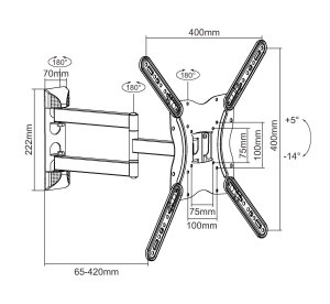 Equip 650407 23"-55" Articulating TV Wall Mount Bracket