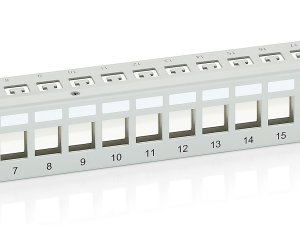 Equip 24-Port Keystone Cat.6 Shielded Patch Panel, Light Grey