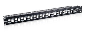 Equip 24-Port Keystone Cat.6A Shielded Patch Panel, Black