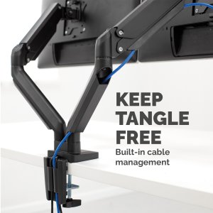 Fellowes Platinum Series Dual Monitor Arm - Monitor Mount for Two 8KG 40 Inch Screens - Adjustable Dual Monitor Desk Mount - Tilt 45° Pan 180° Swivel 360° Rotation 360°, VESA 75 x 75/100 x 100 - Black