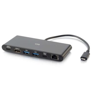 C2G USB-C® 6-in-1 Mini Dock with HDMI®, Ethernet, USB and Power Delivery up to 60W - 4K 30Hz