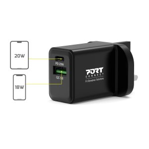 Port Designs 900069-UK mobile device charger Smartphone, Tablet White AC Fast charging Indoor