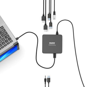 Port Designs 901908 laptop dock/port replicator Black