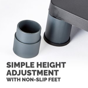 Fellowes Computer Monitor Stand with 3 Height Adjustments - Standard Monitor Riser with Cable Management - Ergonomic Adjustable Monitor Stand for Computers - Max Weight 27KG/Max Size 21" - Graphite