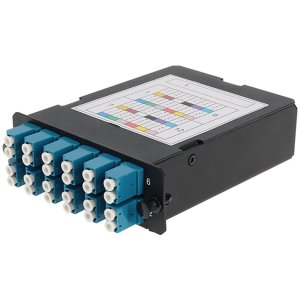 4-Bay Cassette 24-Fiber MPO In, 12 LC Duplex Out, Single-mode Duplex OS2 - MPO Type A