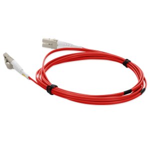 AddOn Networks 15m LC to LC Red OM1 Duplex OFNR (Riser-Rated) TAA MMF Fiber Patch Cable