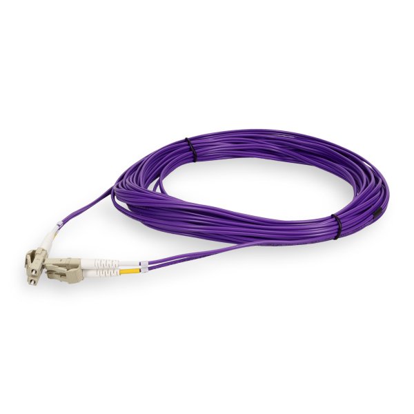 AddOn Networks 2m LC to LC Purple OM4 Duplex OFNR (Riser-Rated) TAA Fiber Patch Cable
