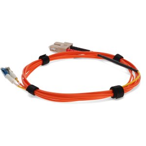 AddOn Networks 6m SC (Male) Orange OM1 to LC (Male) Yellow OS2 Duplex OFNR Mode Conditioning Cable