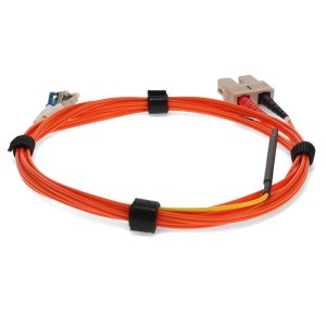 AddOn Networks 6m SC (Male) Orange OM1 to LC (Male) Yellow OS2 Duplex OFNR Mode Conditioning Cable