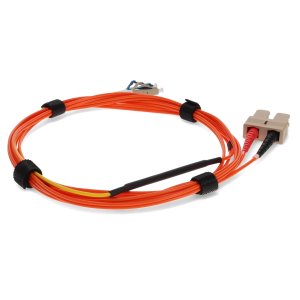 AddOn Networks 6m SC (Male) Orange OM1 to LC (Male) Yellow OS2 Duplex OFNR Mode Conditioning Cable