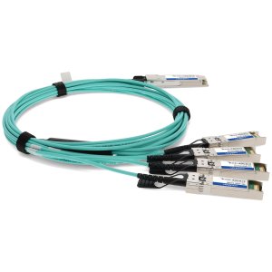 AddOn Networks ADD-QARSFT-AOC10M InfiniBand/fibre optic cable 10 m QSFP+ 4xSFP+ Aqua colour