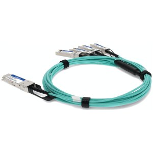 AddOn Networks ADD-QARSFT-AOC1M InfiniBand/fibre optic cable 1 m QSFP+ 4xSFP+ Aqua colour