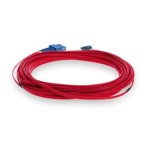 AddOn Networks 10m SC to LC Red OS2 Duplex OFNR (Riser-Rated) SMF Fiber Patch Cable