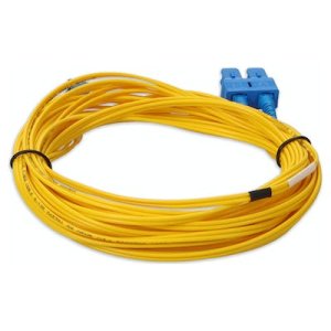 7m SC (Male) to LC (Male) Yellow OS2 Duplex Fiber OFNR (Riser-Rated) Miniboot Patch Cable with 1.6mm Jacket and Serialized Labels