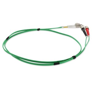 1m ST (Male) to LC (Male) Green OM1 Duplex Fiber OFNR (Riser-Rated) Patch Cable
