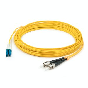 AddOn Networks ST to LC Yellow OS2 Duplex OFNP (Plenum-Rated) SMF Fiber Patch Cable