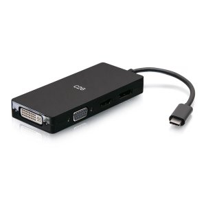 C2G USB-C® Multiport Adapter, 4-in-1 Video Adapter with HDMI®, DisplayPortTM, DVI, & VGA - 4K 60Hz