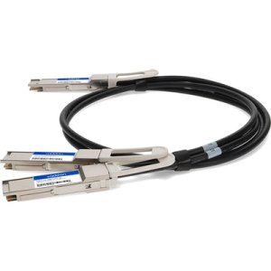 AddOn Networks CAB-D-2Q-200G-2-5M-AO InfiniBand/fibre optic cable 2.5 m 2xQSFP28 QSFP-DD Black, Silver