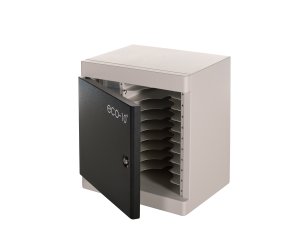 Compucharge Eco-10 - Storage & charging cabinet for up to 10 iPads or tablets. Includes wall fitting and 2 user keys additional / replacment keys can be ordered using part code 64003. Supplied by Hypertec.