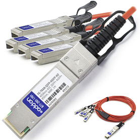 AddOn Networks FG-TRAN-QSFP-4XSFP-AO InfiniBand/fibre optic cable 1 m QSFP+ 4xSFP+ Orange