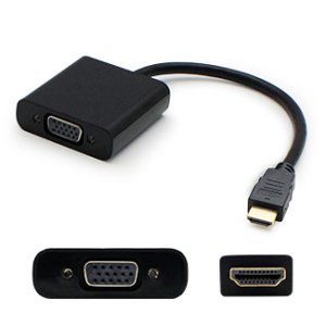 HP H4F02AA#ABA Compatible of 20.00cm (8.00in) HDMI Male to VGA Female Black Adapter Cable