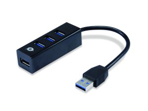 Conceptronic HUBBIES 4-Port USB 3.0 Hub with USB-C OTG Adapter