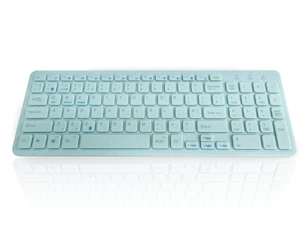 Accuratus Image ECO Step One Wheat keyboard Universal RF Wireless + Bluetooth QWERTY UK English Blue