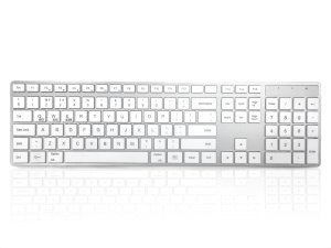 Accuratus KYBAC301-BTMACHO keyboard RF Wireless + Bluetooth QWERTY Dutch Silver, White