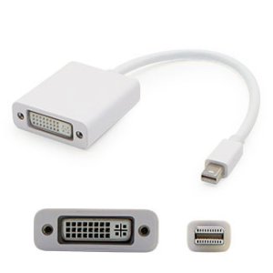 Apple MB570Z/B Compatible 20.00cm (8.00in) Mini-DisplayPort Male to DVI-I (29 pin) Female White Adapter Cable