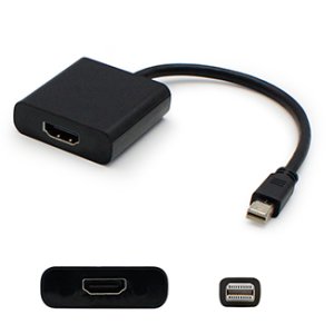 Mini-DP Male to HDMI Female, 8″, Black, 5-Pack