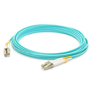 15m laser optimized multi-mode fiber (LOMM) duplex LC/LC OM4 aqua patch cable