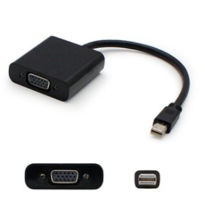 20.00cm (8.00in) Microsoft R7X-00018 Compatible Mini-DisplayPort Male to VGA Female Black Adapter Cable