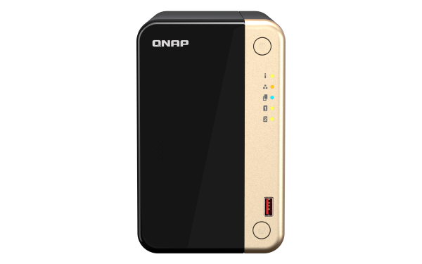 QNAP TS-264 NAS Tower Intel® Celeron® N5095 8 GB 16 TB HDD QNAP Turbo System Black, Gold