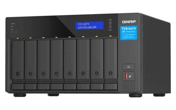 QNAP TVS-h874X NAS Tower Intel® Core™ i9 64 GB DDR4 64 TB HDD QuTS hero Black