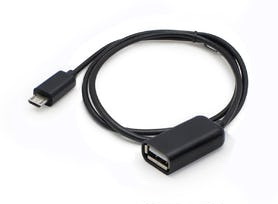 0.3 m Micro-USB 2.0 (B) Male to USB 2.0 (A) Female Black Cable