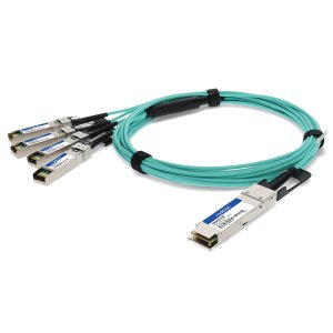 AddOn Networks X4AOCBL5-AO InfiniBand/fibre optic cable 5 m QSFP+ 4x SFP+ AOC Aqua colour